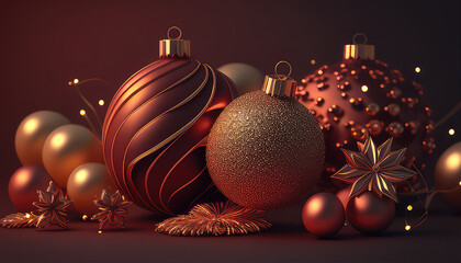 Wall Mural - marry christmas and happy new year 2024 background template illustration. copy space, banner. genera