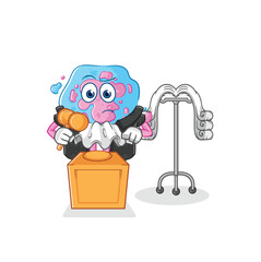 Sticker - cell judge holds gavel. character vector