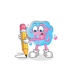 Canvas Print - cell write with pencil. cartoon mascot vector