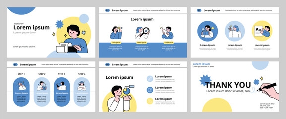 Wall Mural - Cute outline illustration for education presentation template.