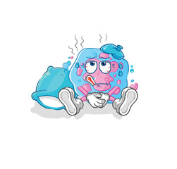 Sticker - cell sick vector. cartoon character