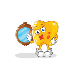 Sticker - gold teeth make up mascot. cartoon vector