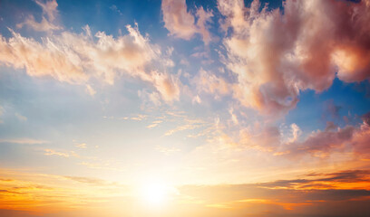 Wall Mural - beautiful dramatic sunset background