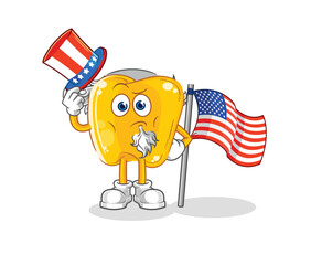 Canvas Print - gold teeth uncle sam character. cartoon mascot vector