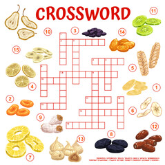 Wall Mural - Dried fruits and snacks crossword grid puzzle game