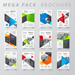 Mega pack  Flyer design template set, abstract business brochure size A4 template, creative cover