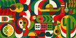 © Vector Tradition - Bauhaus pattern with mexican motif background