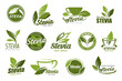 © Vector Tradition - Stevia leaf and sweetener herbal extract icons