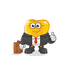 Canvas Print - gold teeth office worker mascot. cartoon vector