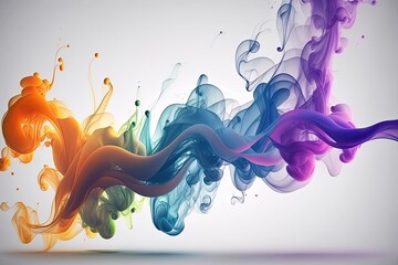 Abstract colorful smoke flowing and growing. Creative background design. Generative AI