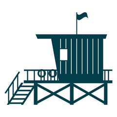 Wall Mural - Lifeguard Tower icon. Station beach building illustration