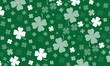 white shamrock four leaf clover green backdrop seamless pattern with clover