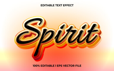 Poster - spirit 3d text effect and editable text, template 3d style use for business tittle