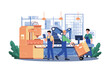 Factory production Illustration concept on white background