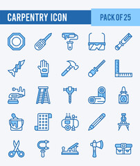 25 Carpentry. Two Color icons Pack. vector illustration.