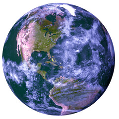 Wall Mural - The planet earth transparent png file. The America Continent. Elements of this image furnished by NASA.