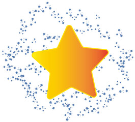 Wall Mural - The star pattern icon with starburst behind the yellow