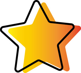 Wall Mural - Gradient golden three-dimensional star pattern icon