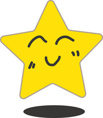 Wall Mural - A star pattern icon with a cute expression