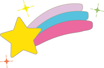 Wall Mural - There are shooting stars in three colors
