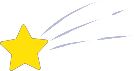 Wall Mural - Yellow star with meteor streaks, twinkle and twinkle, meteor streaks