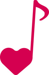 Wall Mural - musical symbols composed of heart patterns