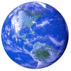 Wall Mural - The blue planet globe earth as png file transparent. The America Continent. Elements of this image furnished by NASA. 