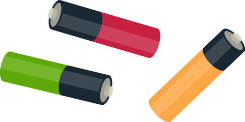 Battery flat illustration Source of power