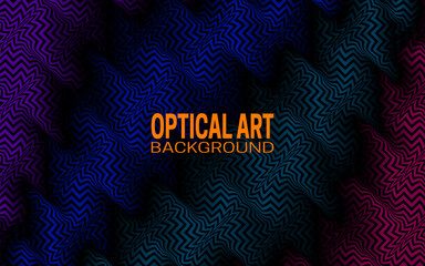 Sticker - Optical art abstract background for design. Colorful gradient striped pattern.