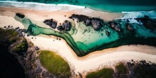 Areal View Of The Ocean. Travel Theme. AI Image