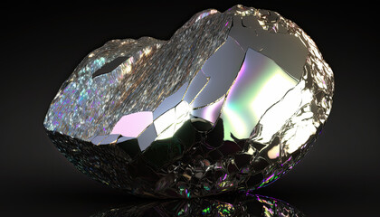 Iridescent crystal rock, Generative AI