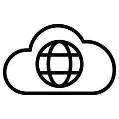 Wall Mural - cloud world icon