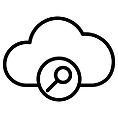 Wall Mural - cloud search icon