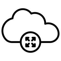 Sticker - cloud zoom in icon