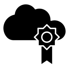 Wall Mural - cloud badge icon