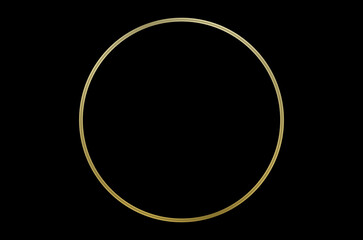 Wall Mural - luxury golden glossy border circle on black background