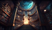 Akashic Record: A Cosmic Library For Consciousness And Spiritual Healing. Generative AI.