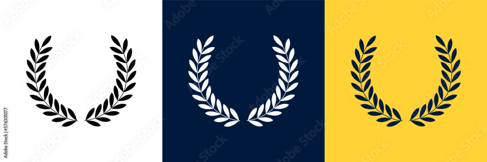Laurel wreath victory icon set Stock Vector | Adobe Stock