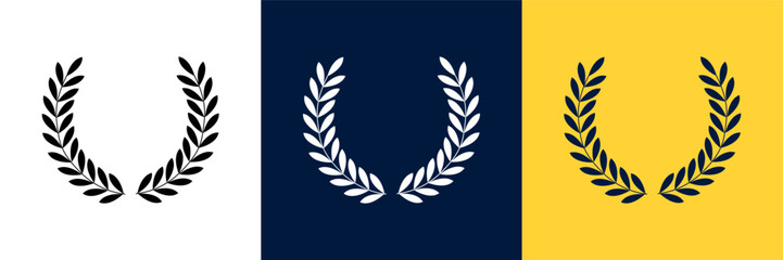 Wall Mural - laurel wreath victory icon set