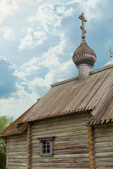 Wooden church in old Ladoga, Russia