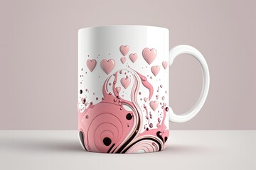 Canvas Print - Elegant and lovely coffee mug design. Generative AI