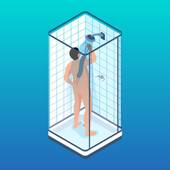 Wall Mural - Isometric Bathroom Concept