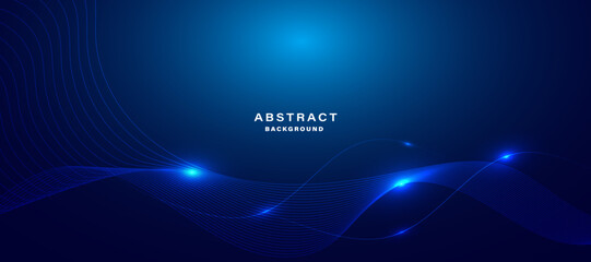 Abstract blue background with flowing lines. Dynamic waves. vector illustration.	
