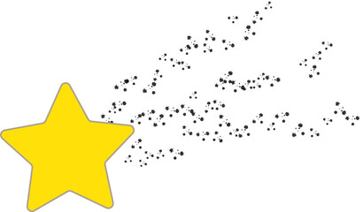 Wall Mural - Yellow star with meteor streaks, twinkle and twinkle, meteor streaks