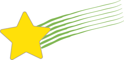 Wall Mural - Yellow star with meteor streaks, twinkle and twinkle, meteor streaks