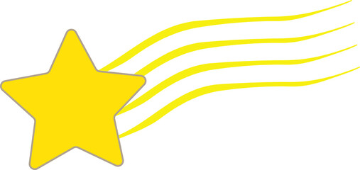 Wall Mural - Yellow star with meteor streaks, twinkle and twinkle, meteor streaks