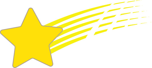 Wall Mural - yellow star with meteor streaks, twinkle and twinkle, meteor streaks