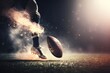 American football player kicking goal. Generative AI