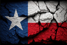 Texas Flag Color Design With Rock Background - Texas Star Series Illustration