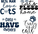 Fototapeta Młodzieżowe - Cat Lovers  Quotes  SVG T-shirt Design Bundle  02
